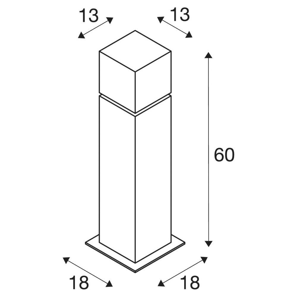 Pollerleuchte 20W E27 alu Edst Kst_opal HV IP44