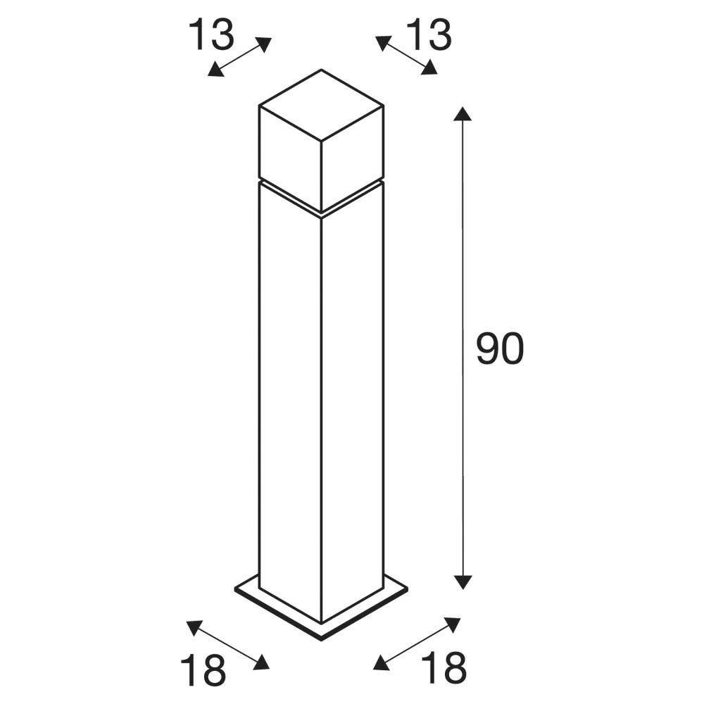 Pollerleuchte 20W E27 alu Edst Kst_opal HV IP44