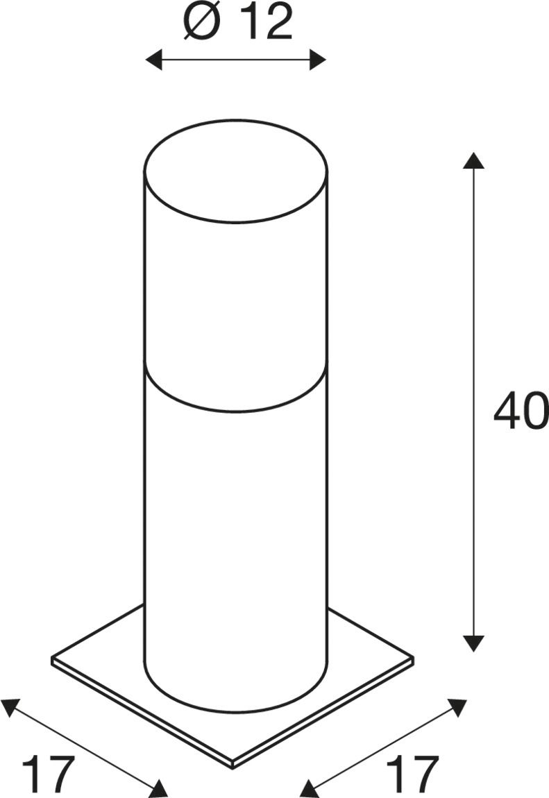 Pollerleuchte 23W E27 gr Stein Gl_tr HV IP54