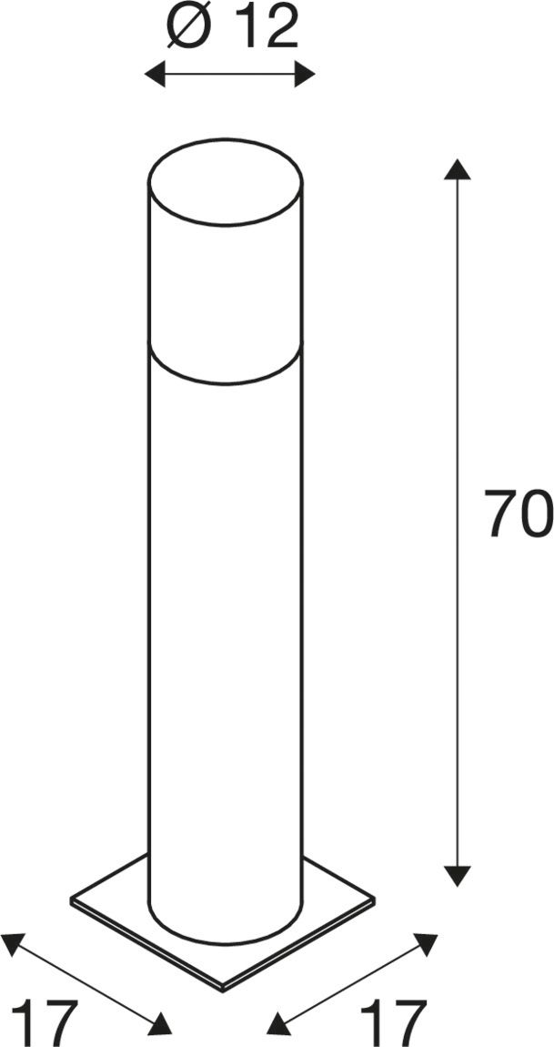 Pollerleuchte 23W E27 gr Stein Gl_tr HV IP54