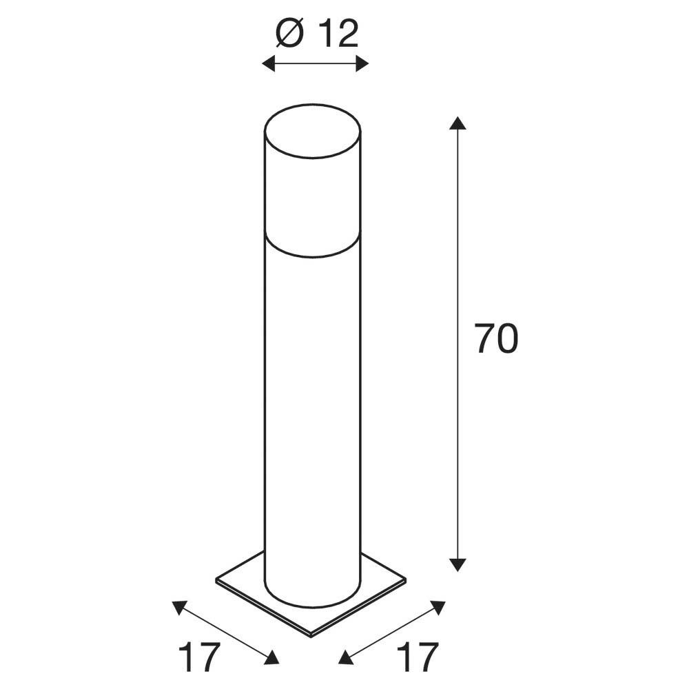 Pollerleuchte 23W E27 gr Stein Gl_tr HV IP54