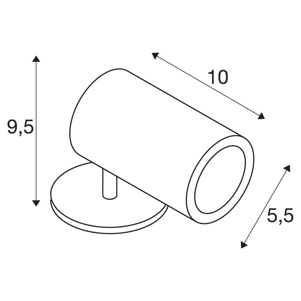 LED-Anbaustrahler 6,5W 3000K 440lm Konv anth mt 1LED Alu IP55 mediumstrahlend