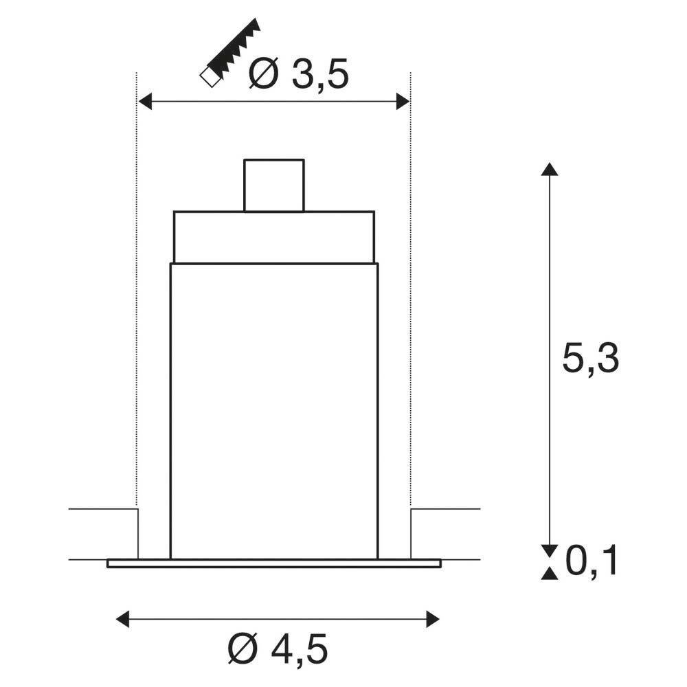 LED-Einbaustrahler 1,2W 3000K 70lm Konv ws mt 1LED Alu IP20 RF:matt Ø/EB35mm