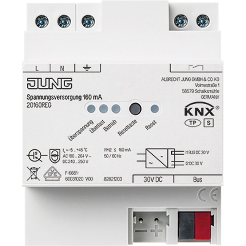 Spannungsversorgung KNX REG 4TE 160mA Busspannung pufferbar m.LED-Anz