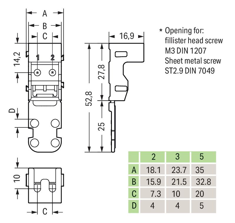 Befestigung Serie 221