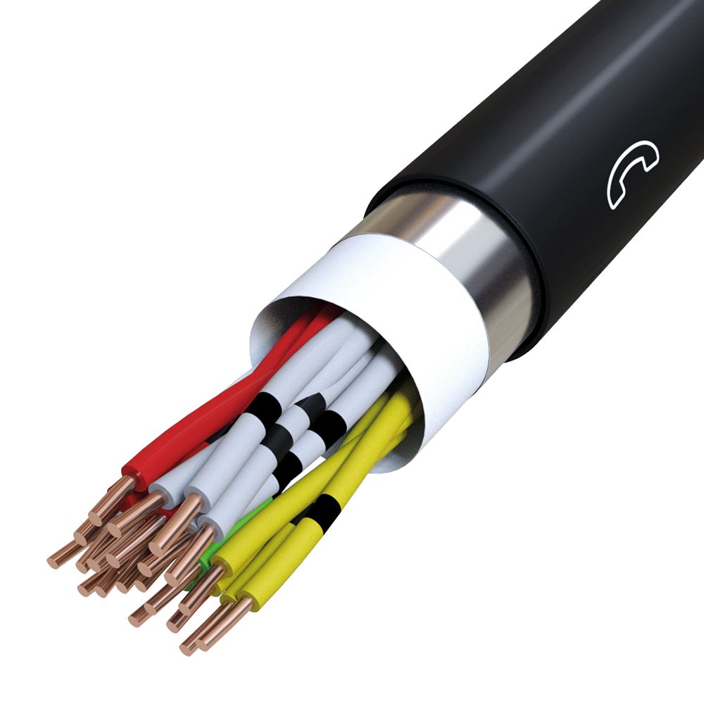 Fernmeldeaußenkabel Eca A-2YFL2Y TR500 10x2x0,6 sw Kl.1 = eindrähtig Folie