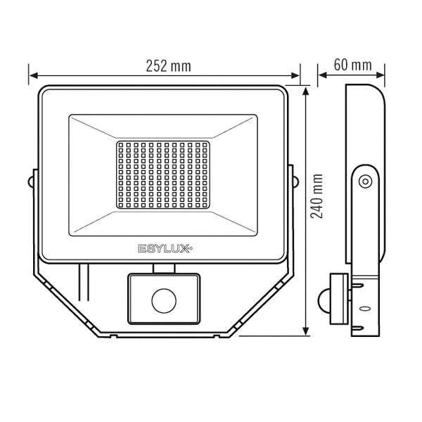 LED-Anbaustrahler 47W OFL/AFL BASIC Konv 4100K 1LED 5000lm Alu IP65 ws mt BWM