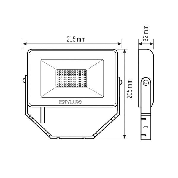 LED-Anbaustrahler 30W OFL/AFL BASIC Konv 3000K 1LED 3100lm Alu IP65 sw mt RF:matt