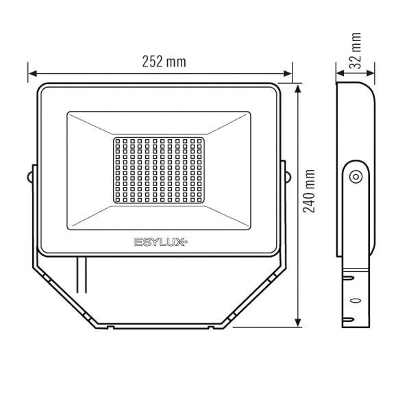 LED-Anbaustrahler 50W OFL/AFL BASIC Konv 3000K 1LED 5000lm Alu IP65 ws mt RF:matt