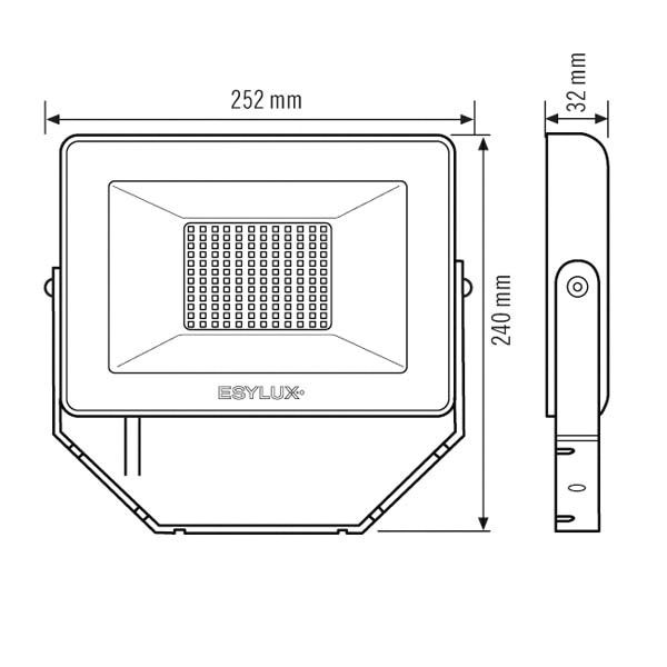 LED-Anbaustrahler 50W OFL/AFL BASIC Konv 3000K 1LED 5000lm Alu IP65 sw mt RF:matt