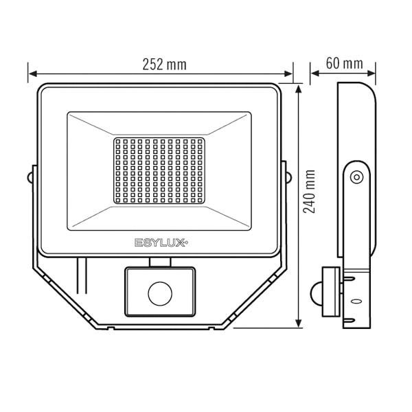 LED-Anbaustrahler 50W OFL/AFL BASIC Konv 3000K 1LED 5000lm Alu IP65 ws mt BWM