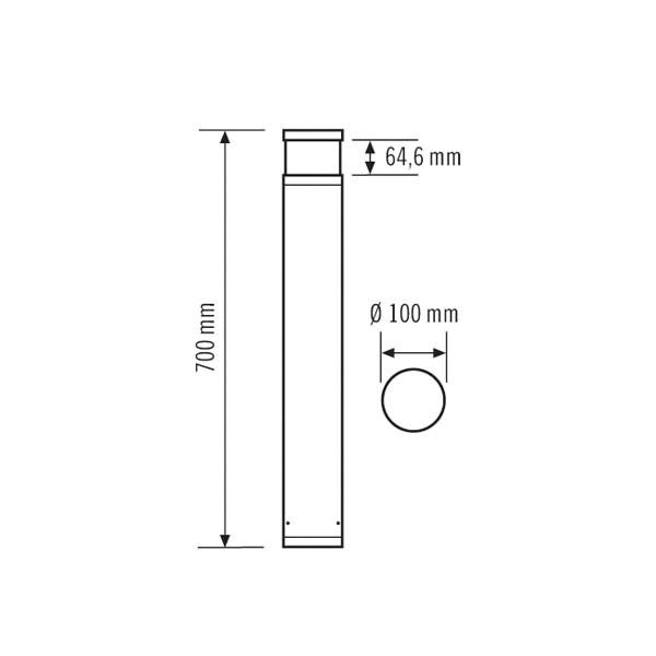 LED-Pollerleuchte 7W ALVA IP65 4100K Alu 560lm 1LED anth Kst_tr