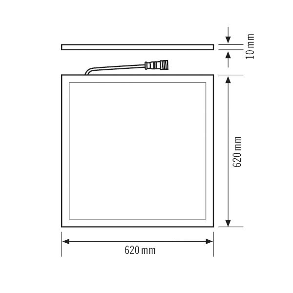 LED-Deckeneinbauleuchte STELLA 37W 4000K 3800lm ws Konv IP20 625x625x90mm