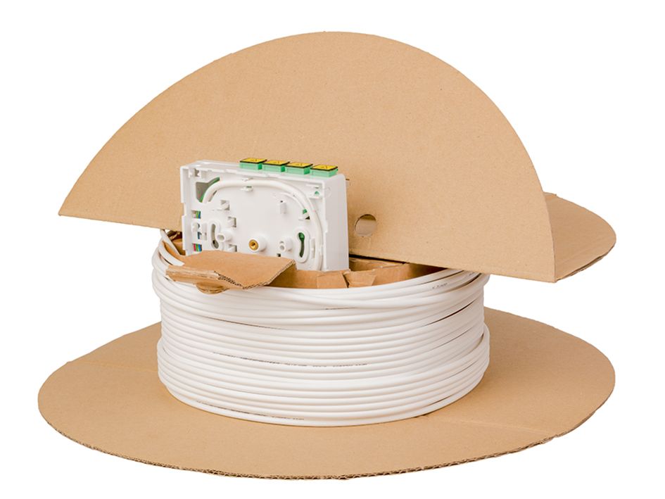 Teilnehmeranschluss 30m 4xLC AP UP ws ger AP-Mont Unterputzmontage RAL9010