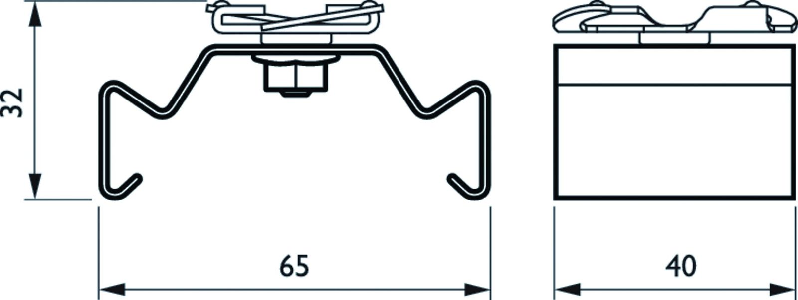 Abhängehaken ws Maxos fusion ST L65mm B40mm H32mm