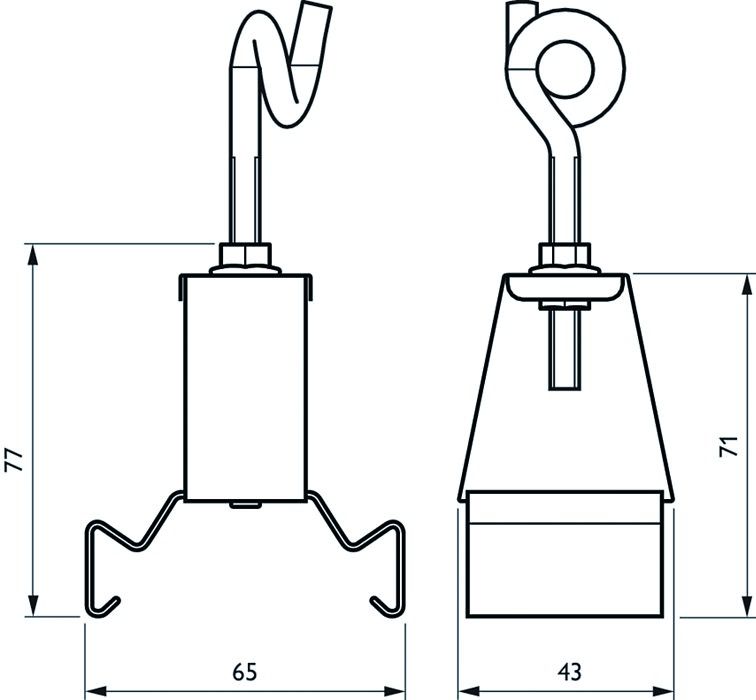 Montagebügel ws Maxos fusion Edst L65mm B43mm H77mm