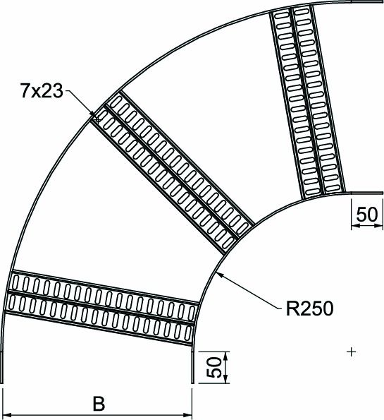 Bogen Kabelleiter horiz SLZ L-Serie horiz 90° 35x600mm