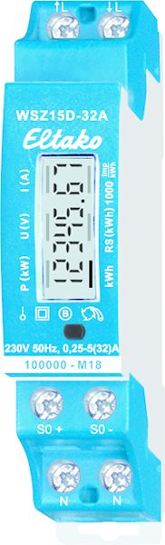 Wechselstromzähler 1ph 32 elektr digi S0 geeicht B 5A 32A 230V/N-L Eintarif 50Hz
