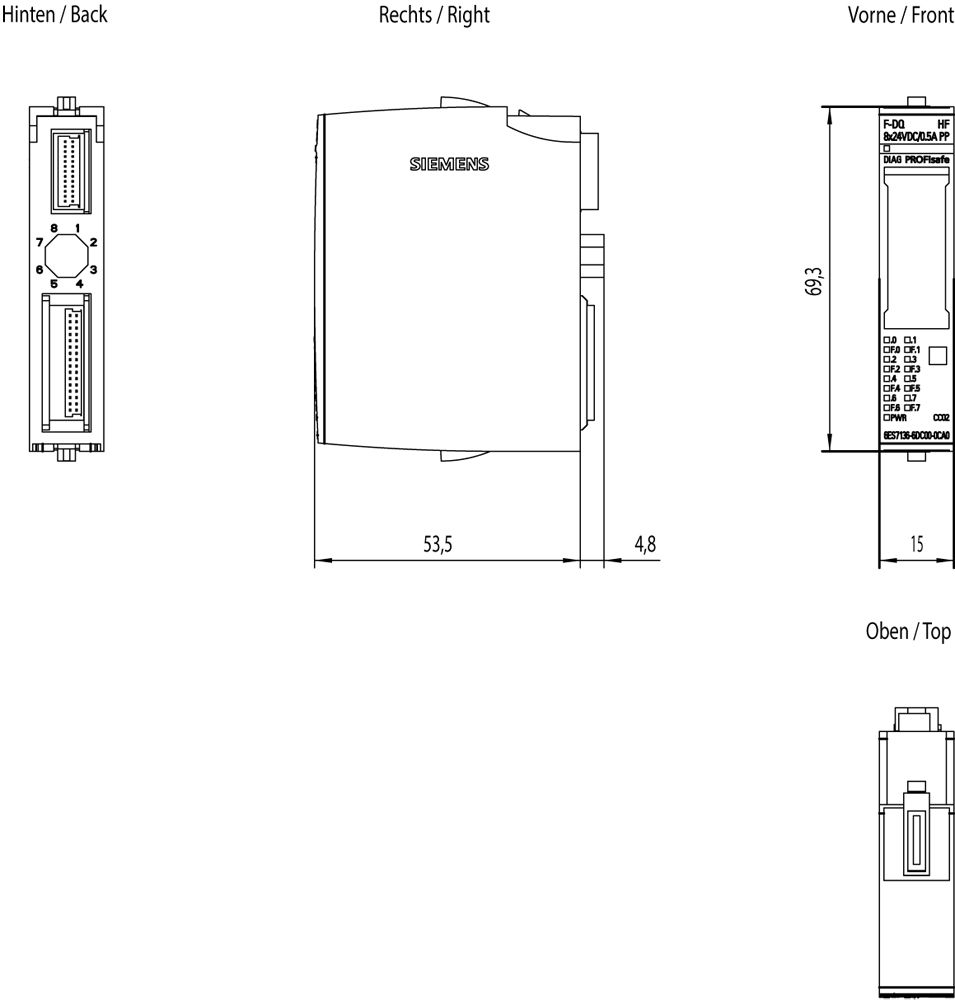 Digital I/O-Modul DC 20,4-28,8V 8Ausg 24V
