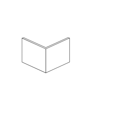 Oberteil Außeneck GEB-K 80mm Kst gra-sw RAL9011 gra/sw unbeh