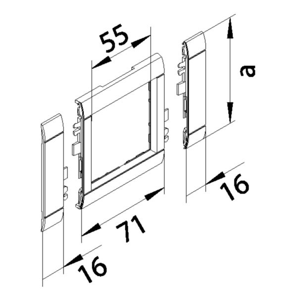 Geräteblende GEB-K 1f 120mm Kst alu hfr