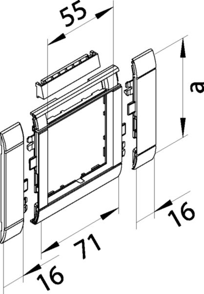 Geräteblende GEB-K 1f 120mm Kst alu hfr BSF Mit Beschriftungsfeld