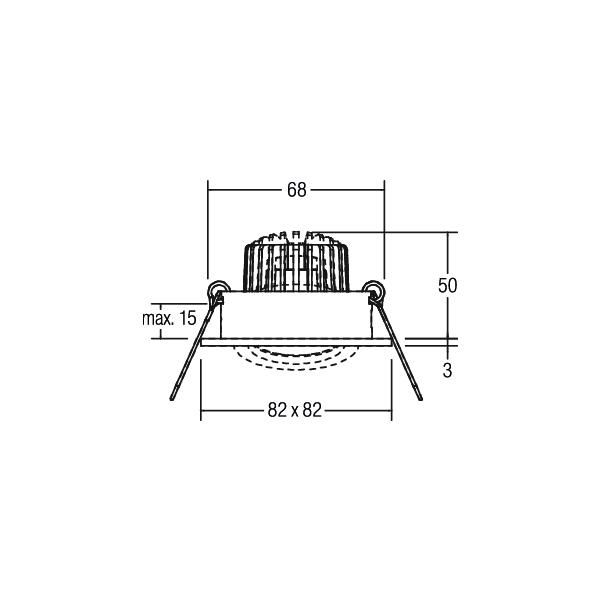 LED-Einbaustrahler 6W 3000K 730lm Konv ti mt 1LED Alu IP20 RF:hochglänzend