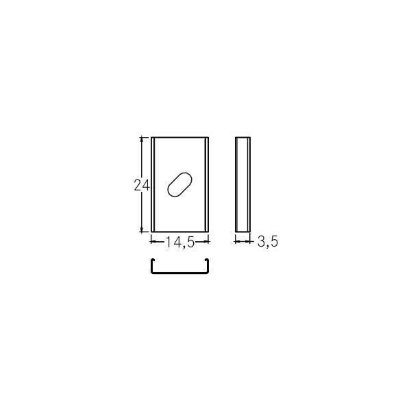 Befestigungsset si Alu L24mm B14,5mm H3,5mm