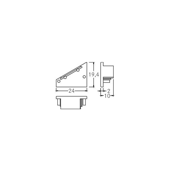 Endkappe ws Kst L19,4mm B24mm H10mm