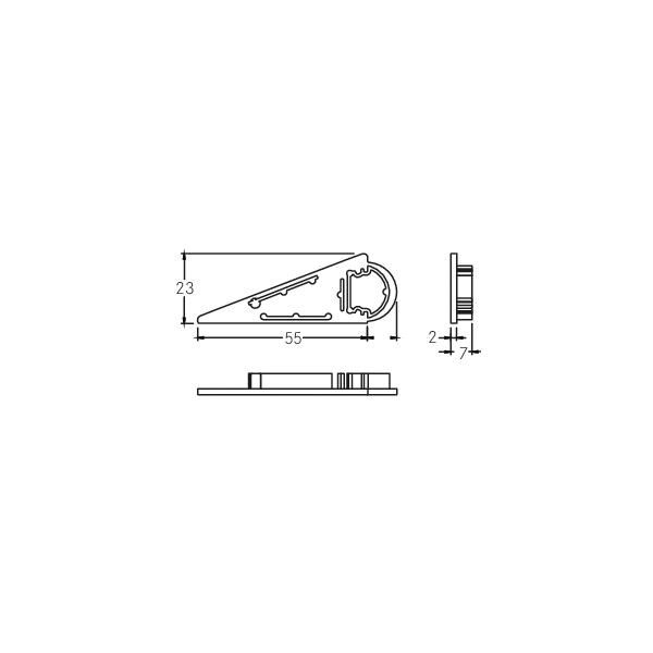 Endkappe ws Kst L23mm B55mm H7mm