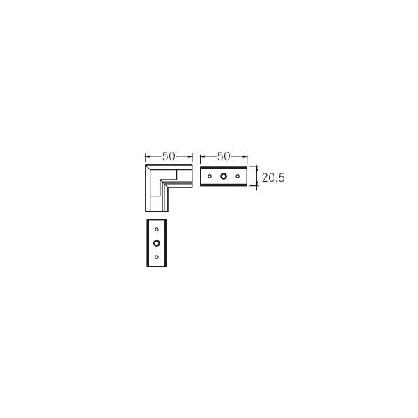 Kupplung/Verbinder ger sw Alu L50mm B50mm H20,5mm