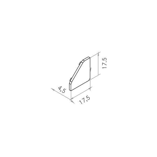 Endkappe alu L17,5mm B17,5mm H4,5mm