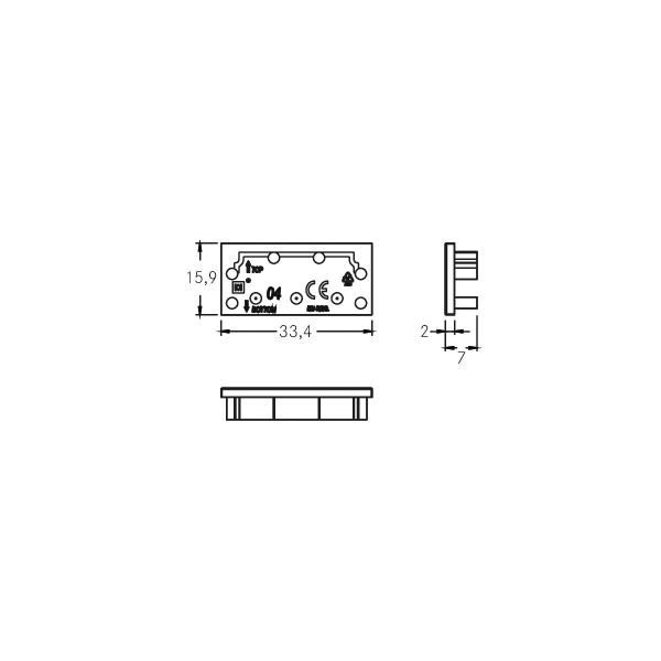 Endkappe ws Kst L15,9mm B33,4mm H7mm