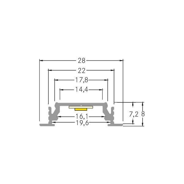 Einbauprofil si Alu 2000x28x8mm