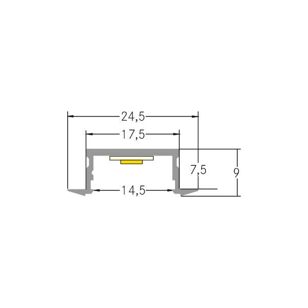 Einbauprofil si Alu 2000x24,5x9mm