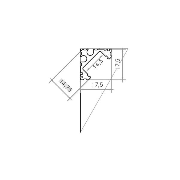 Eckprofil alu Alu 2000x17,5x14,75mm