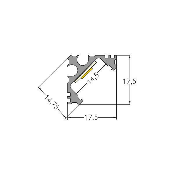 Eckprofil alu Alu 2000x17,5x14,75mm