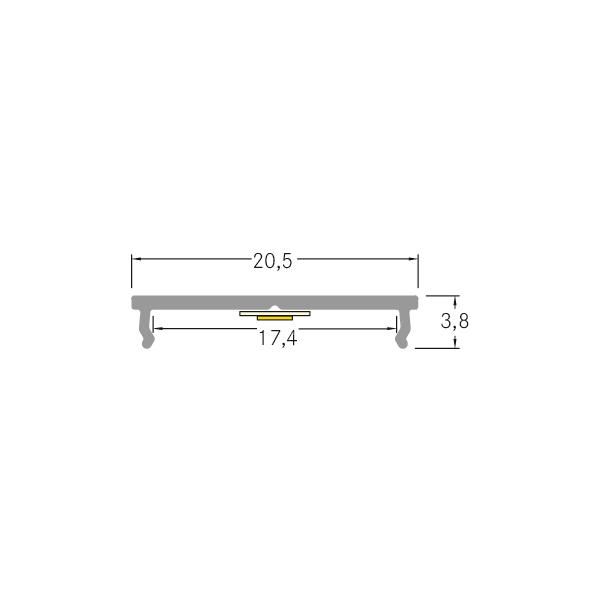 Anbauprofil sw Alu 2000x20,5x3,8mm