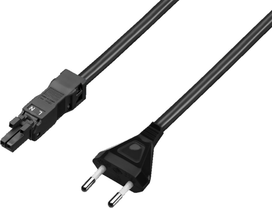 Netzanschlussleitung 2m sw Euro-Stecker (CEE 7/16)