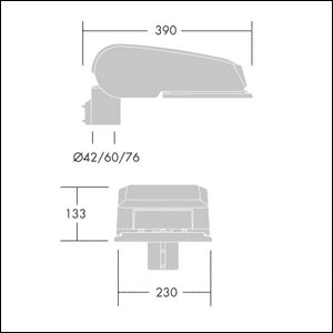 LED-Straßenleuchte 20W CiviTEQ Aufs/Ans 60mm 3000K 2583lm anth EVG Alu Gl_tr II