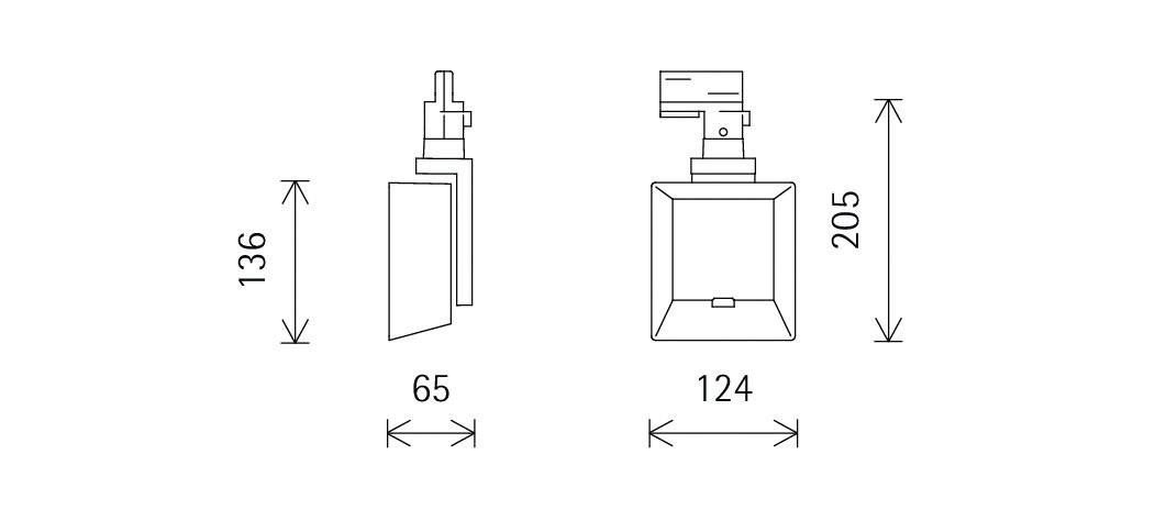 LED-Schienenstrahler 15W Light Board Alu 3000K 1260lm Konv 1LED IP20 ws mt 3Ph