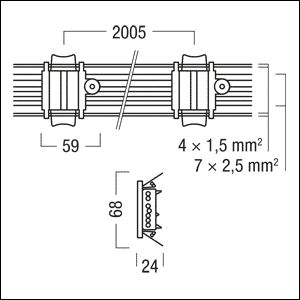 Durchgangsverdrahtung TRINOS mehrf 11p 30000mm