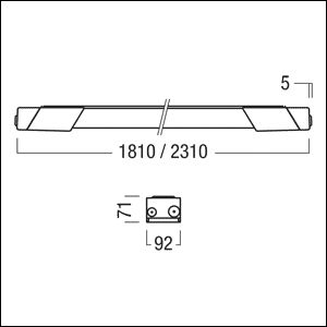 Tragschiene Lichtband 1-l TRINOS IP65 ws 1-längig L=1820mm