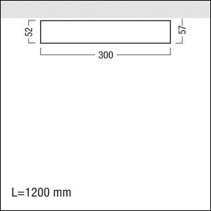 LED-Deckenanbauleuchte MIRL 23,3W 4000K 3820lm ws Konv IP40 1200x300x52mm