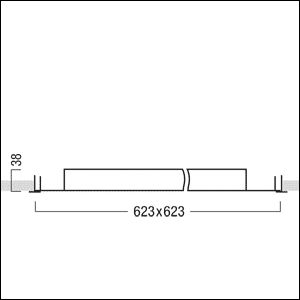 LED-Deckeneinbauleuchte MIREL 17,4W ws 4000K 2830lm Konv IP40 623x623x38mm