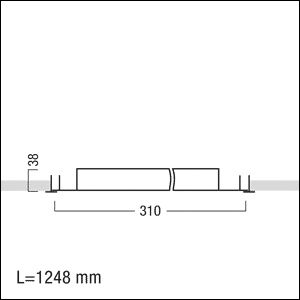 LED-Deckeneinbauleuchte MIREL 23,3W ws 4000K 3820lm IP40 1248x310x38mm
