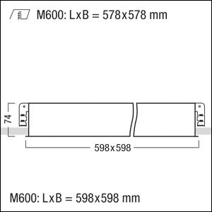LED-Deckeneinbauleuchte MIREL 17,4W ws 4000K 2830lm Konv IP40 598x598x74mm