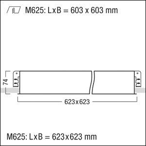LED-Deckeneinbauleuchte MIREL 23,3W ws 3000K 3660lm Konv Dimmung DALI IP40