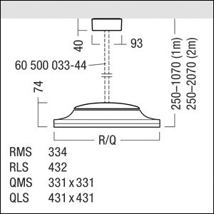 LED-Pendelleuchte 43W 3000K 2400lm Konv sym 1LED LED nicht austauschbar IP20