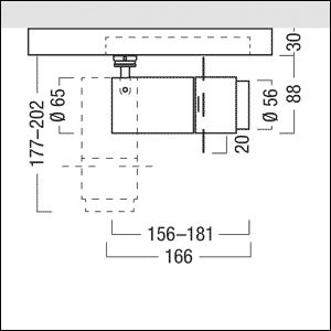 LED-Anbaustrahler 13W SUPERSYSTEM 4000K 750lm Konv Dimmung DALI 1LED Alu IP20 sw